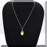 J012. 18K yellow gold Jeanine Payer necklace with drop diamond16” - $325 